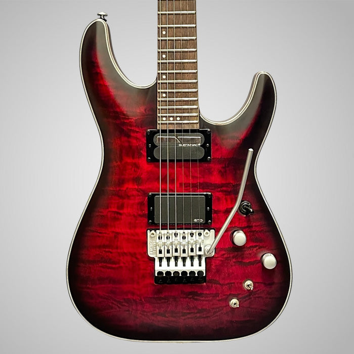 Schecter C-1 Platinum FR S Electric Guitar - Satin Crimson Red Burst