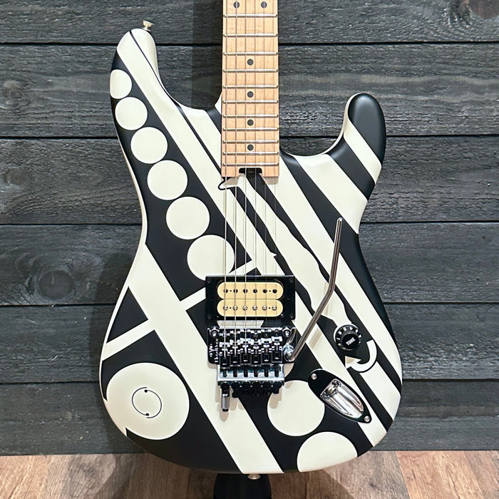 EVH Striped Circles Electric Guitar - Black and White