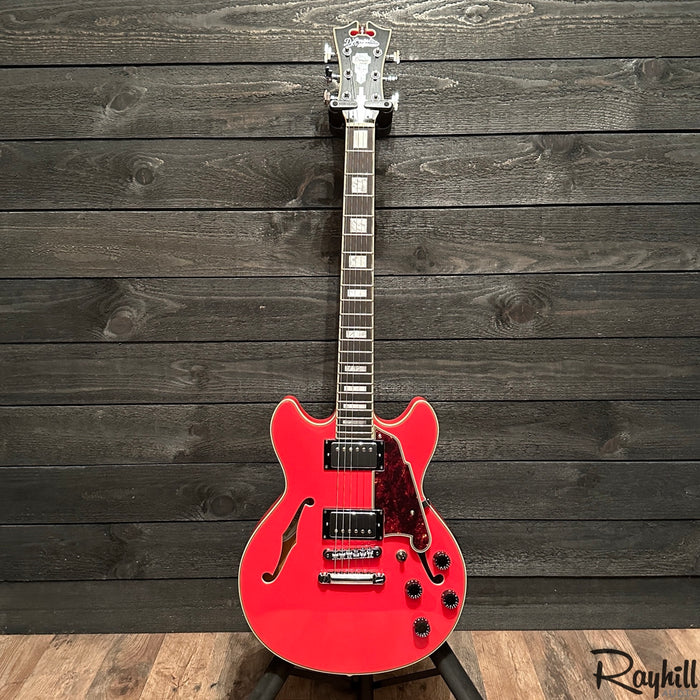D'Angelico Premier Series Mini DC Semi-Hollow Fiesta Red Electric Guitar