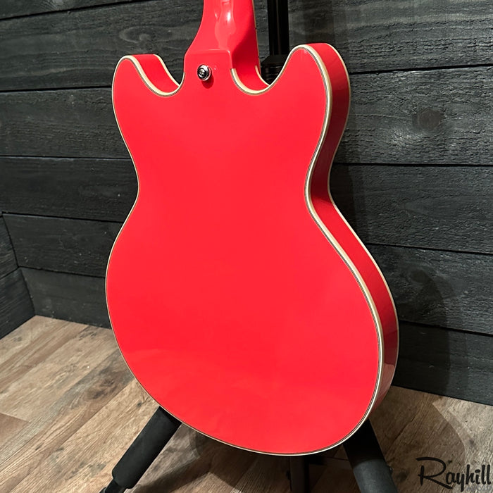 D'Angelico Premier Series Mini DC Semi-Hollow Fiesta Red Electric Guitar