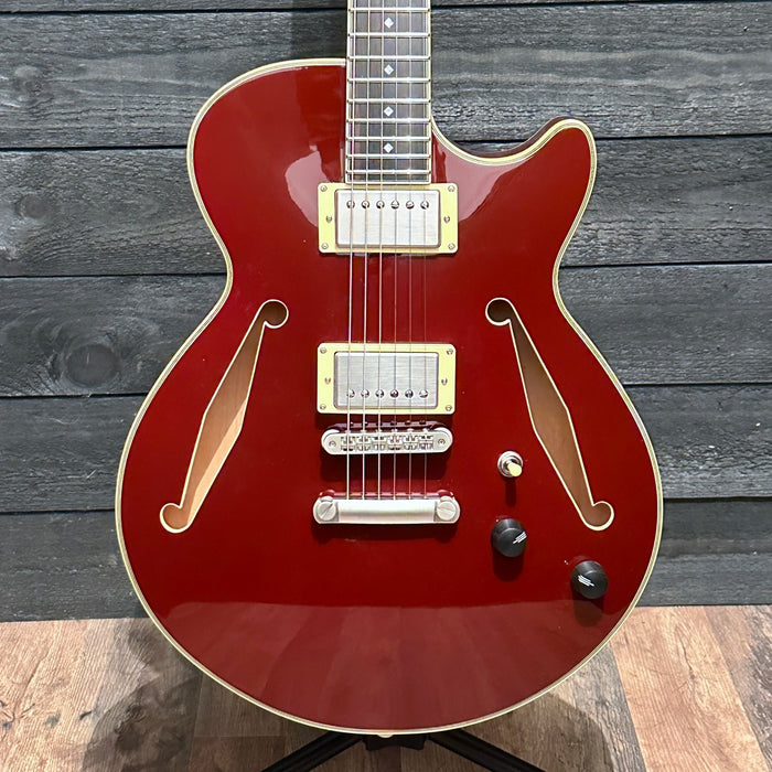 D'Angelico Excel Mini SS Tour Semi Hollowbody Electric Guitar - Solid Wine
