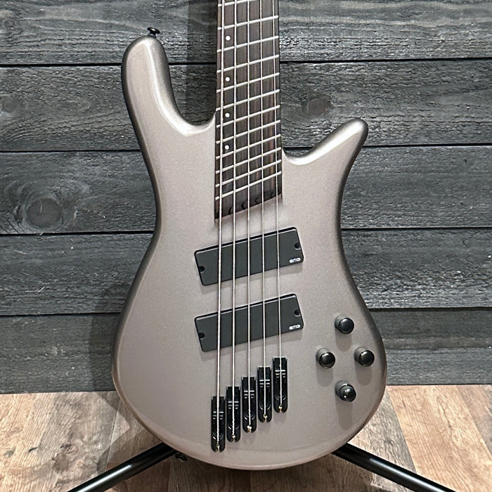 Spector NS Dimension 5 String Multi Scale Electric Bass Guitar w/ Bag - Gun Metal Grey
