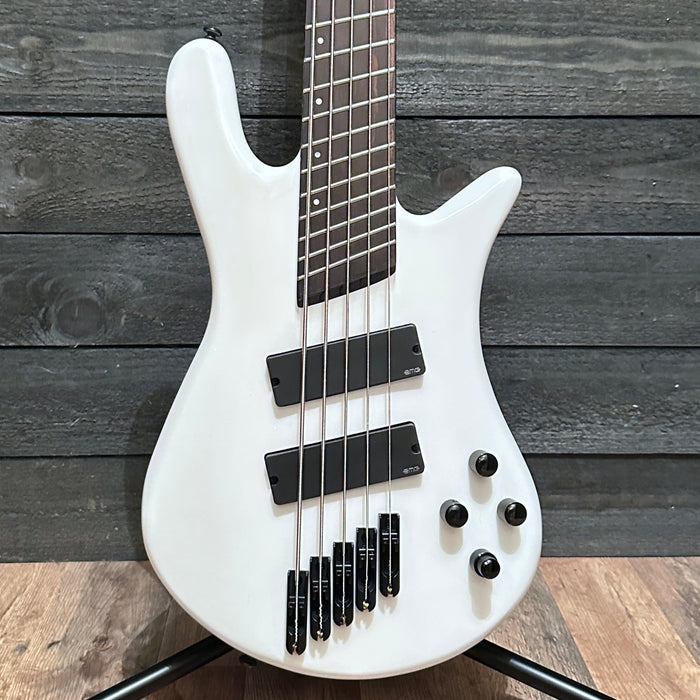 Spector NS Dimension HP 5 5-String Multi-Scale Electric Bass Guitar w/ Bag - White Sparkle Gloss