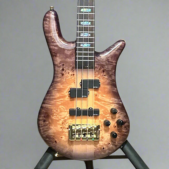Spector Euro 4 Custom 4 String Electric Bass Guitar w/ Bag - Natural Black Burst Gloss