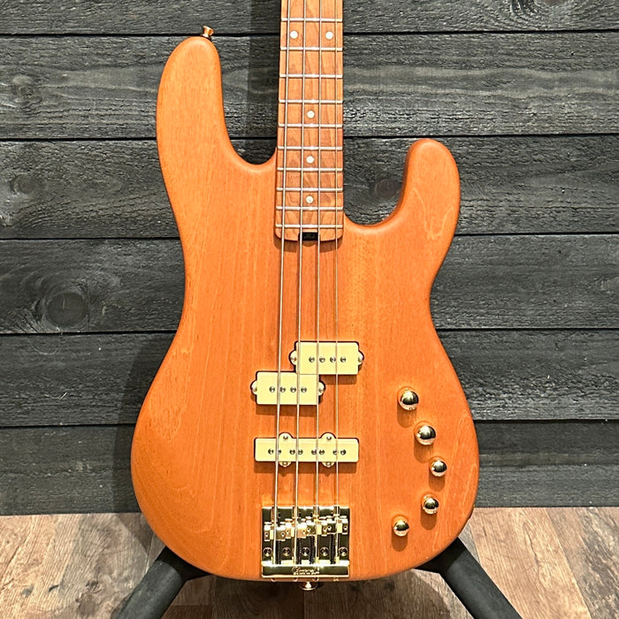 Charvel Pro-Mod So-Cal PJ IV Mah 4 String Electric Bass Guitar w/ Gig bag - Natural