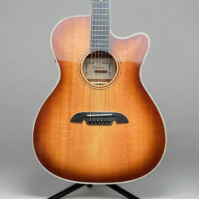 Alvarez AFH600CESHB OM Folk Cutaway Acoustic-Electric Guitar - Shadow Burst