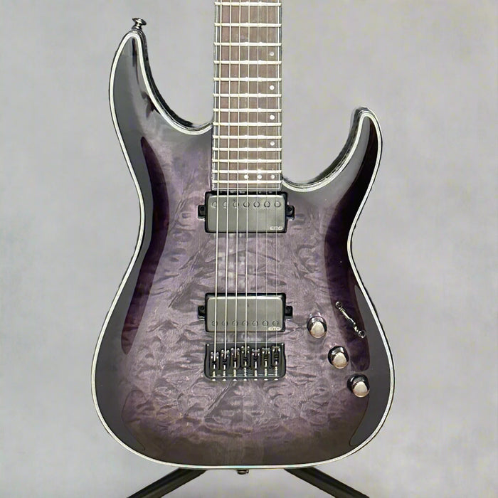 Schecter Hellraiser Hybrid C-7 7-String Electric Guitar - Transparent Black Burst