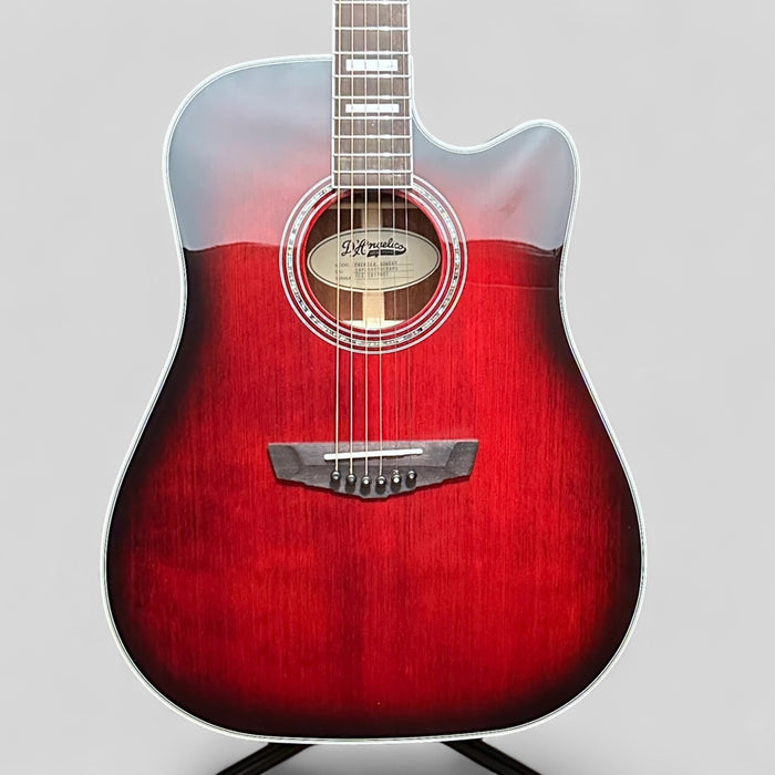 D'Angelico Premier Bowery Cutaway Dreadnought Acoustic-Electric Guitar - Trans Black Cherry Burst