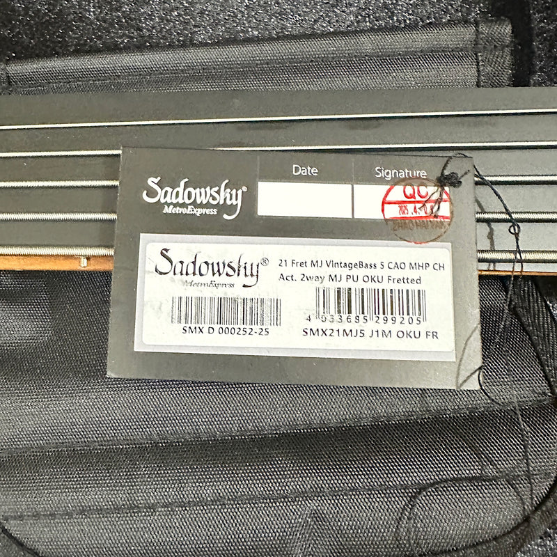 Sadowsky MetroExpress Vintage M/J 5-string Maple Board Electric Bass Guitar - Candy Apple Orange