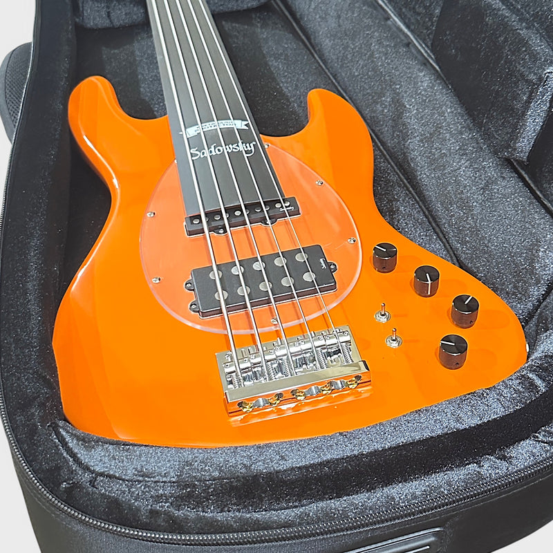 Sadowsky MetroExpress Vintage M/J 5-string Maple Board Electric Bass Guitar - Candy Apple Orange