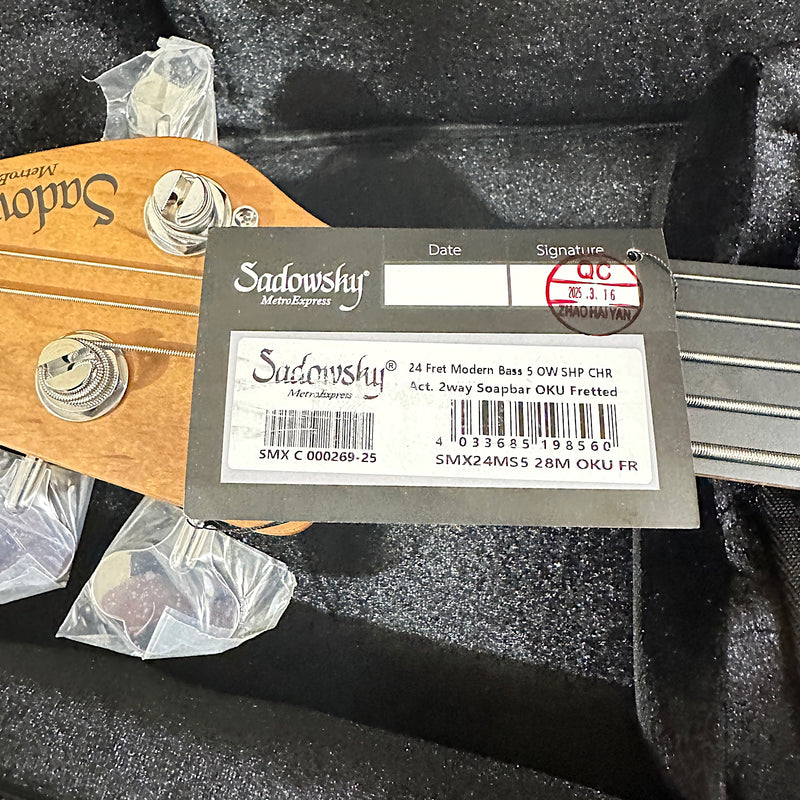 Sadowsky MetroExpress Modern 5 String Maple Board Electric Bass Guitar - White