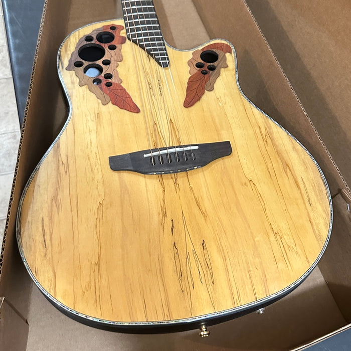 Ovation CE44P-SM Celebrity Elite Plus Mid-Depth Acoustic-Electric Guitar - Natural Spalted Maple