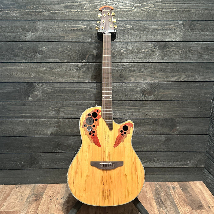 Ovation CE44P-SM Celebrity Elite Plus Mid-Depth Acoustic-Electric Guitar - Natural Spalted Maple