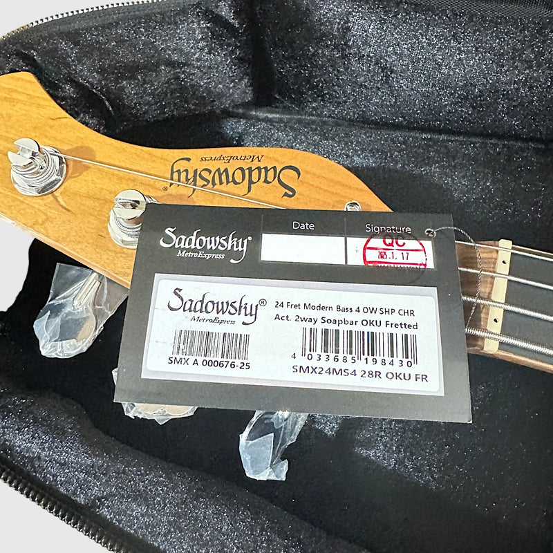 Sadowsky MetroExpress Modern 4 String Morado Board Electric Bass Guitar - White