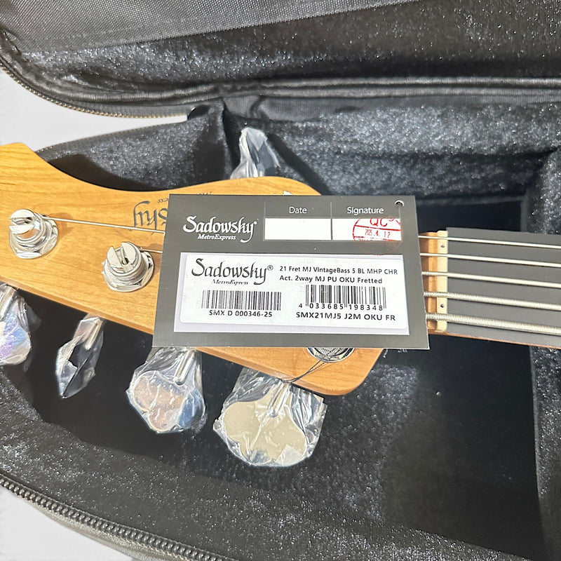 Sadowsky MetroExpress Vintage M/J 5-string Maple Board Electric Bass Guitar - Ocean Blue Metallic