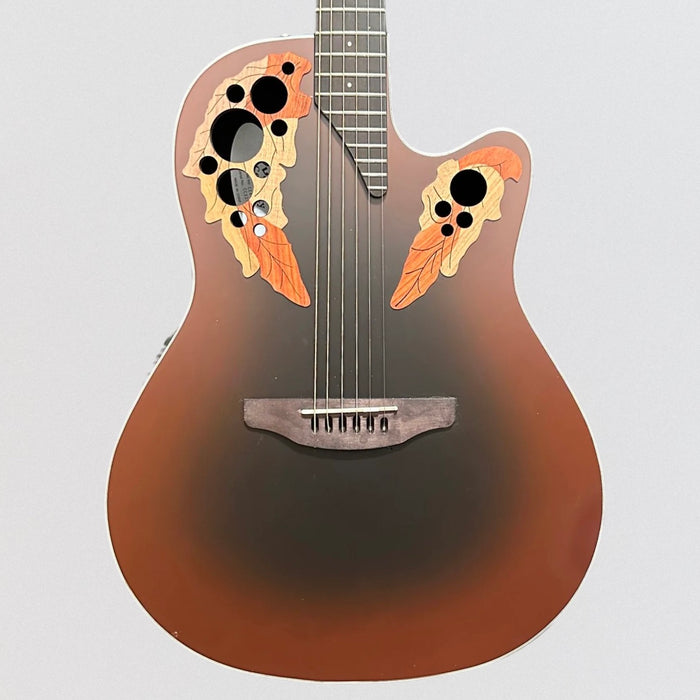 Ovation CE44-RRB-G Celebrity Elite Mid-Depth Acoustic-Electric Guitar - Reverse Red Burst