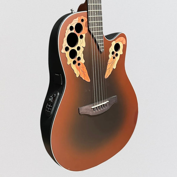 Ovation CE44-RRB-G Celebrity Elite Mid-Depth Acoustic-Electric Guitar - Reverse Red Burst