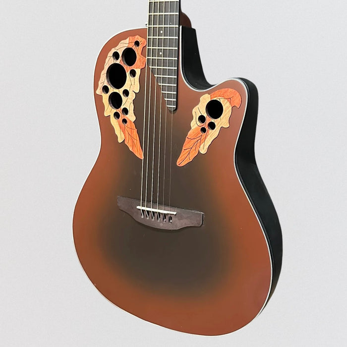 Ovation CE44-RRB-G Celebrity Elite Mid-Depth Acoustic-Electric Guitar - Reverse Red Burst