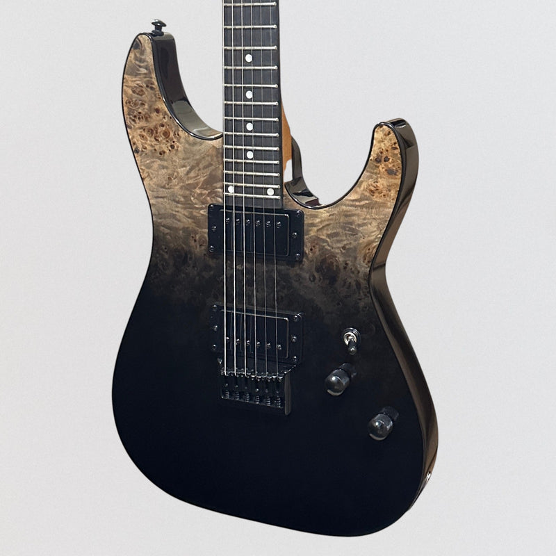 Schecter C-1 Standard Electric Guitar - Black Fade Burst Burl