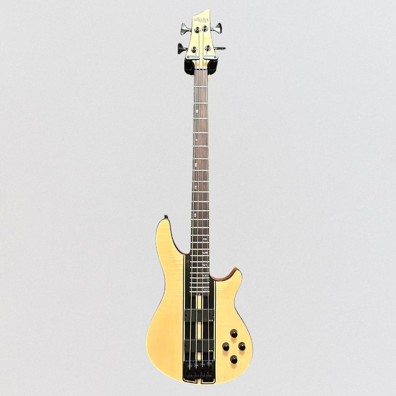 Schecter C-4 GT 4 String Electric Bass Guitar - Natural Satin with Black Racing Stripe