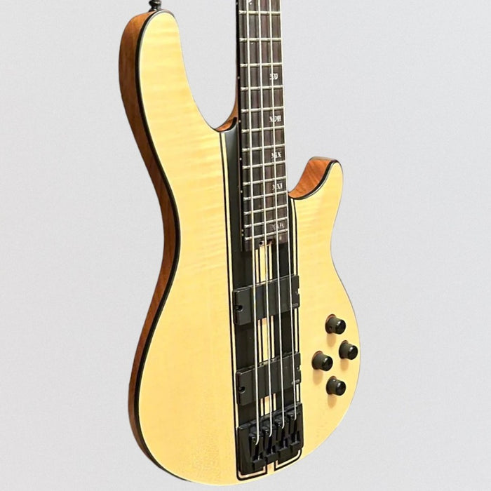 Schecter C-4 GT 4 String Electric Bass Guitar - Natural Satin with Black Racing Stripe