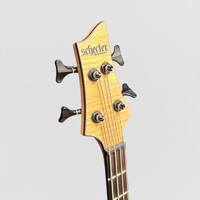 Schecter C-4 GT 4 String Electric Bass Guitar - Natural Satin with Black Racing Stripe