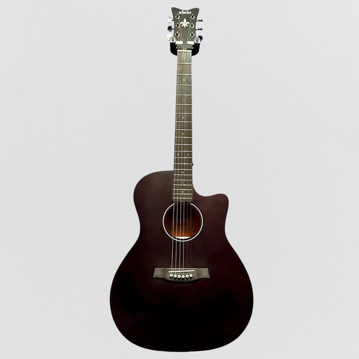 Schecter Deluxe Auditorium Acoustic Guitar - Satin See Thru Black