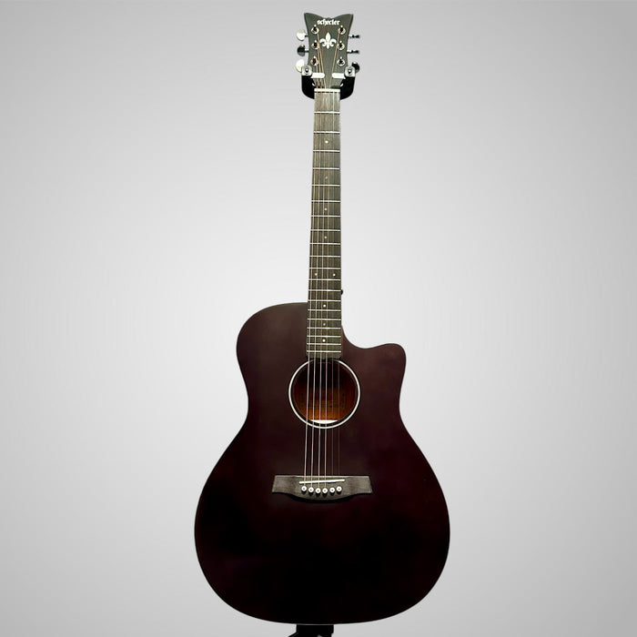 Schecter Deluxe Auditorium Acoustic Guitar - Satin See Thru Black