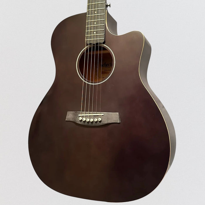 Schecter Deluxe Auditorium Acoustic Guitar - Satin See Thru Black