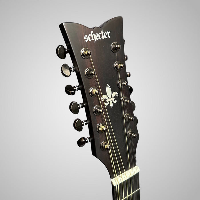 Schecter Orleans Studio 12 String Grand Auditorium Acoustic Guitar - Satin See Thru Black