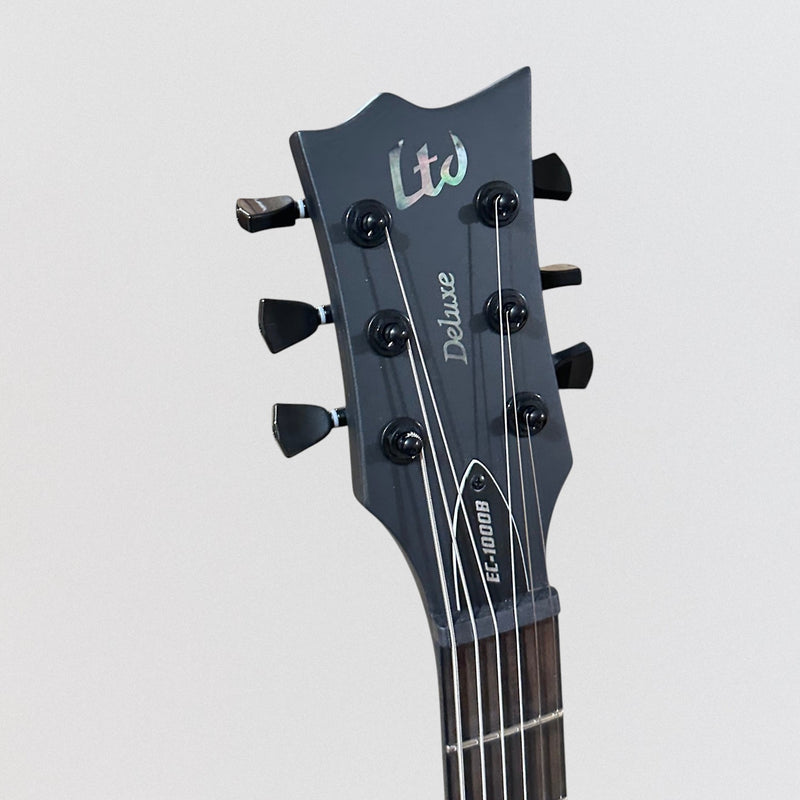 ESP LTD EC1000 Baritone Electric Guitar - Black Charcoal Metallic Satin