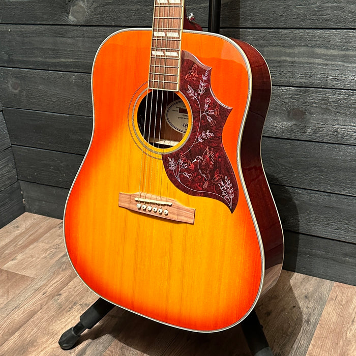 Epiphone Hummingbird Dreadnought Acoustic Electric Guitar Faded Cherry