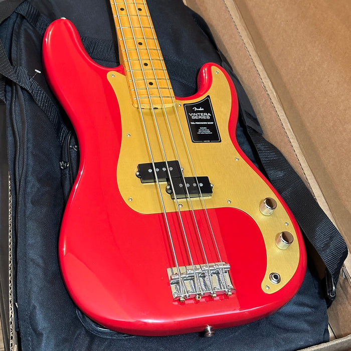 Fender Vintera '50s Precision P Bass MIM 4 String Electric Bass Guitar Red