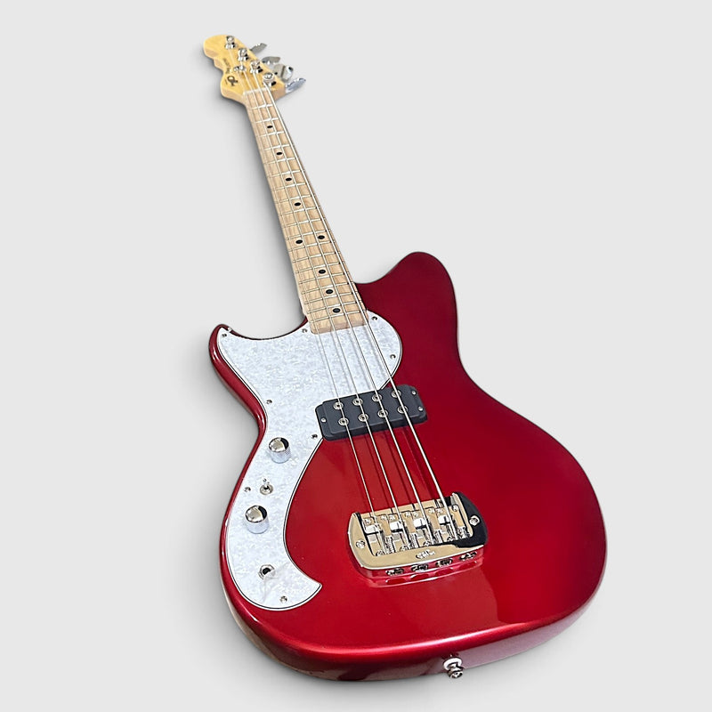 G&L Tribute Fallout Shortscale Left Handed 4 String Electric Bass Guitar - Candy Apple Red