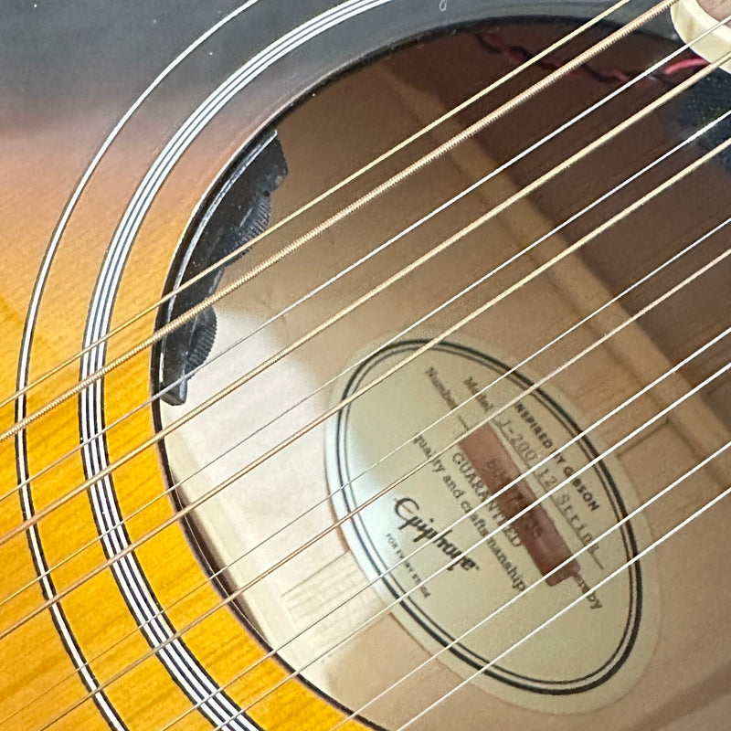Epiphone J-200 12 String Acoustic-Electric Guitar - Vintage Sunburst
