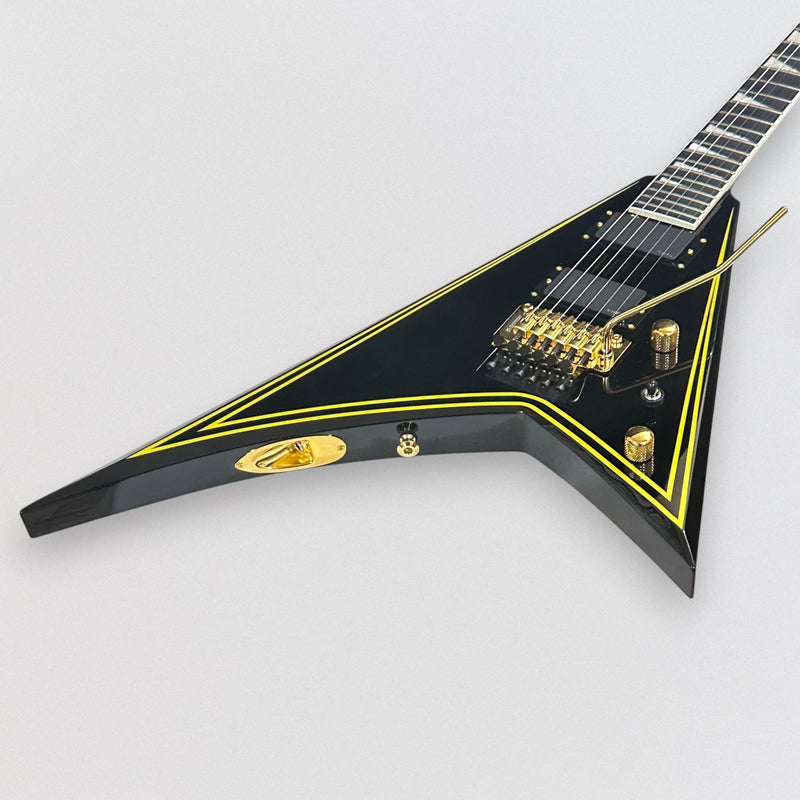 Jackson MJ Series Rhoads RR24MG Electric Guitar 2024 - Black with Yellow Pinstripes