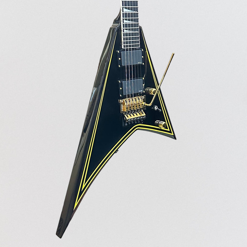 Jackson MJ Series Rhoads RR24MG Electric Guitar 2024 - Black with Yellow Pinstripes