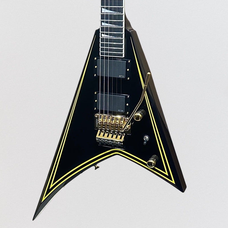 Jackson MJ Series Rhoads RR24MG Electric Guitar 2024 - Black with Yellow Pinstripes