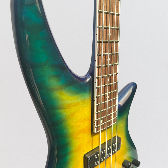 Jackson X Series Spectra Bass SBXQ IV 4 String Electric Bass Guitar - Amber Blue Burst