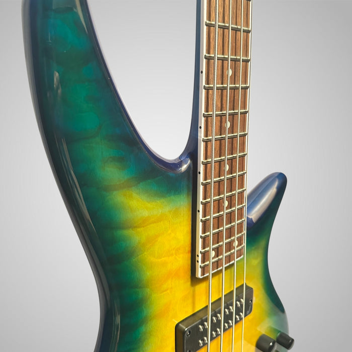 Jackson X Series Spectra Bass SBXQ IV 4 String Electric Bass Guitar - Amber Blue Burst