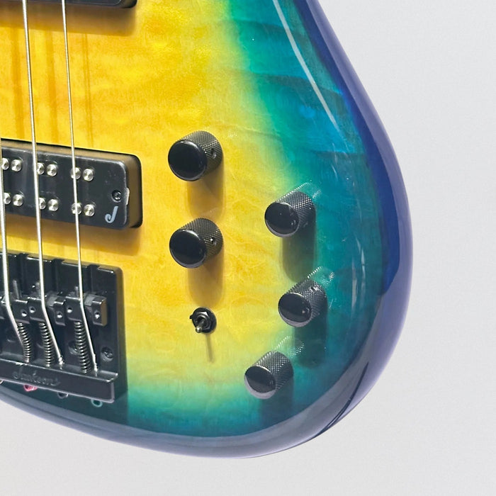 Jackson X Series Spectra Bass SBXQ IV 4 String Electric Bass Guitar - Amber Blue Burst