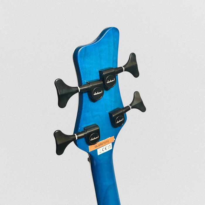 Jackson X Series Spectra Bass SBXQ IV 4 String Electric Bass Guitar - Amber Blue Burst