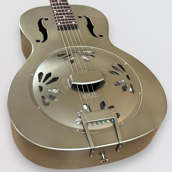 Gretsch G9201 Honey Dipper Round-Neck Brass Body Biscuit Cone Resonator Acoustic Guitar