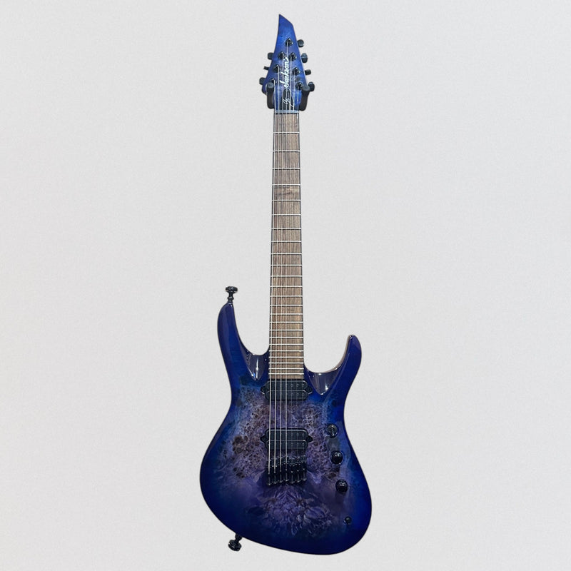 Jackson Pro Series Signature Chris Broderick Soloist HT7P 7 String Electric Guitar - Transparent Blue