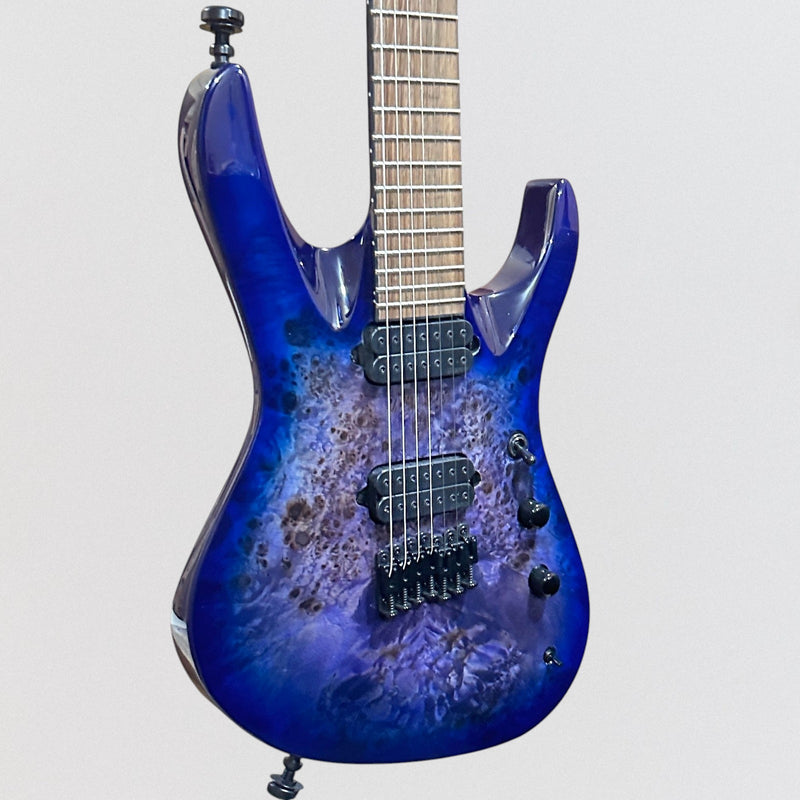 Jackson Pro Series Signature Chris Broderick Soloist HT7P 7 String Electric Guitar - Transparent Blue