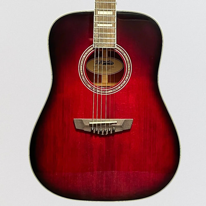 D'Angelico Premier Series Lexington Dreadnought Acoustic-Electric Guitar - Trans Black Cherry Burst