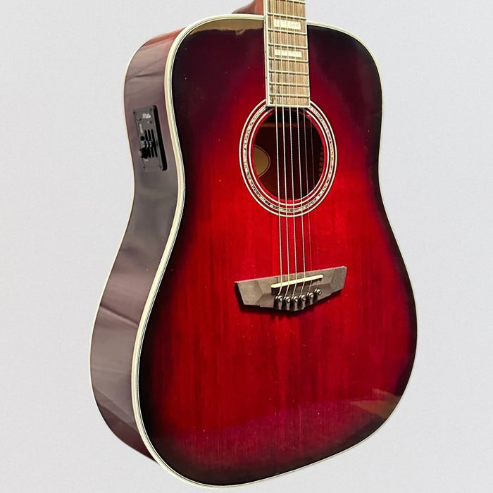 D'Angelico Premier Series Lexington Dreadnought Acoustic-Electric Guitar - Trans Black Cherry Burst