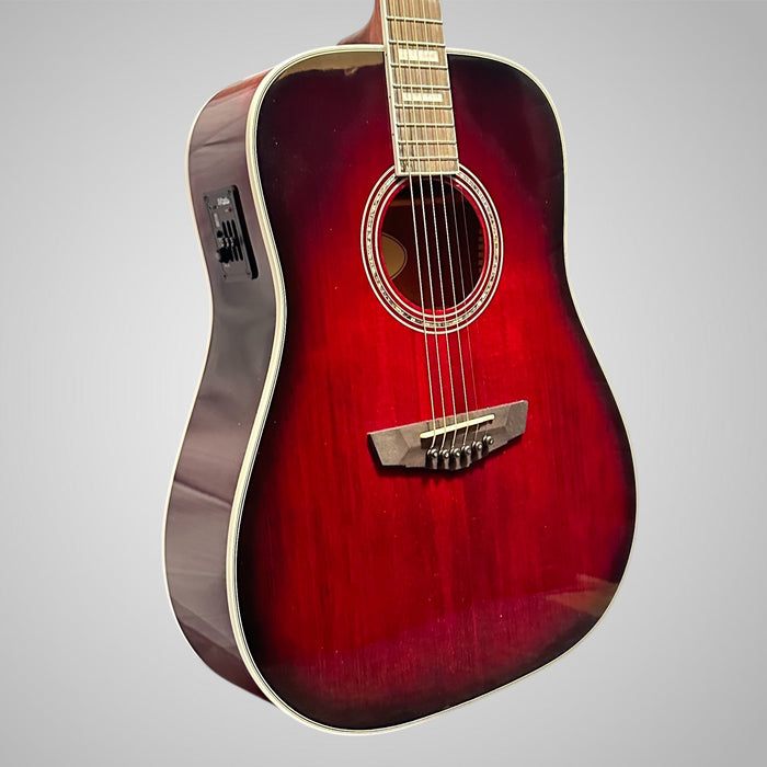 D'Angelico Premier Series Lexington Dreadnought Acoustic-Electric Guitar - Trans Black Cherry Burst