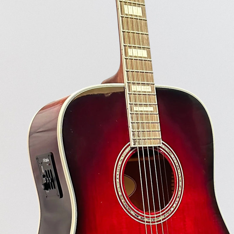D'Angelico Premier Series Lexington Dreadnought Acoustic-Electric Guitar - Trans Black Cherry Burst