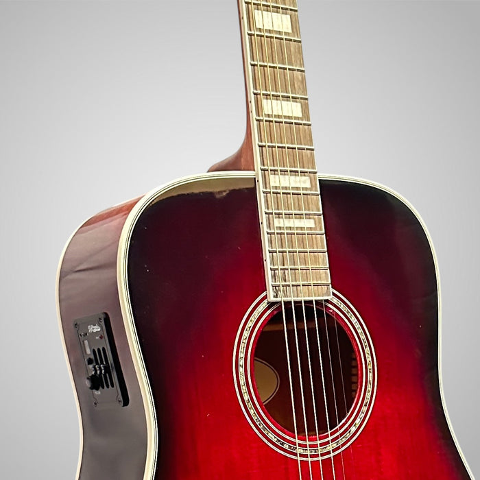 D'Angelico Premier Series Lexington Dreadnought Acoustic-Electric Guitar - Trans Black Cherry Burst
